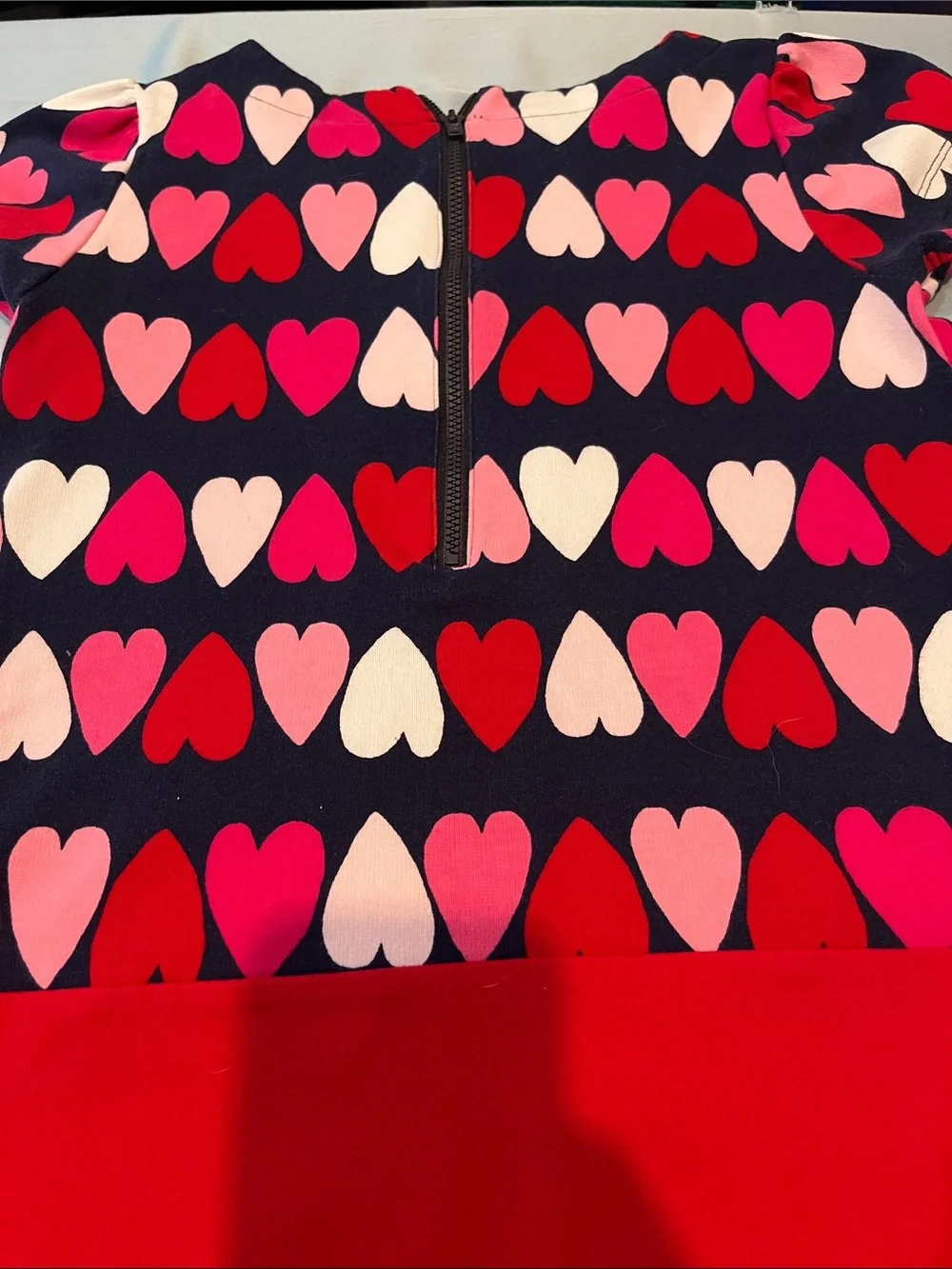 Gymboree Navy, Red, Pink & White Heart Pocket Dress